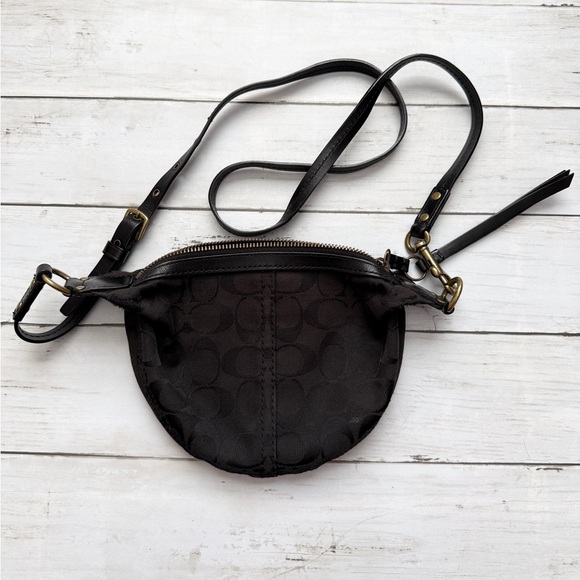 Coach Handbags - Vintage Coach Black Signature Jacquard Mini Crossbody Bag Y2K